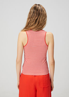 Beymen Club Red White Striped Tank Top - 5