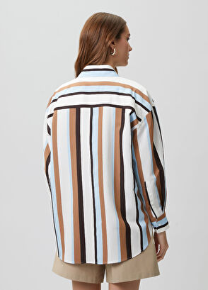 Beymen Club Oversize Çok Renkli Çizgili Gömlek - 6
