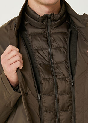 Beymen Club Haki İç Yelek Detaylı Puff Mont - 7