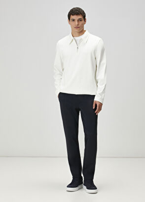 Beymen Club Comfort Fit Off White Polo Sweatshirt - 3