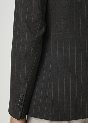 Beymen Club Anthracite Striped Wool Jacket - 6
