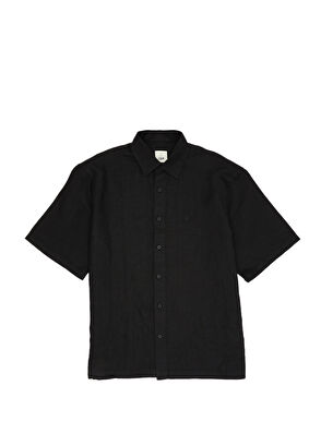 Beymen Club Comfort Fit Siyah Kısa Kollu Keten Gömlek - 8