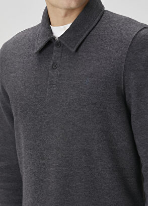 Beymen Club Comfort Fit Anthracite Polo Sweatshirt - 6