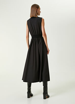 Beymen Club Siyah Triko Garnili Midi Elbise - 6