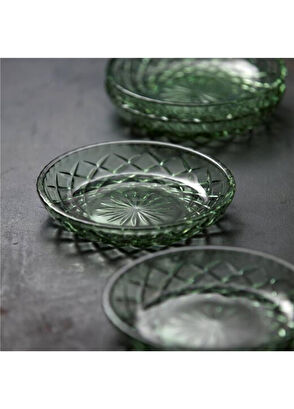 Lyngby Glas Sorrento Asian Green Glass Set of 4 Plates - 5