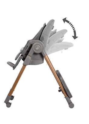 Maxi-Cosi Minla Plus Elegance Graphite 6'sı Bir Arada Ahşap Görünümlü 4 Tekerlekli Mama Sandalyesi - 7