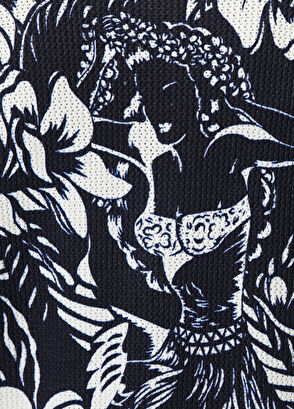 Dsquared2 Lacivert Beyaz Kısa Kollu Desenli Triko - 6