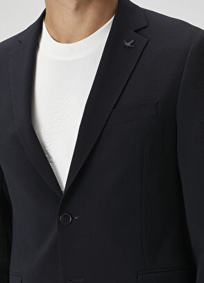 Beymen Club Navy Blue Crinkle Textured Suit - 7