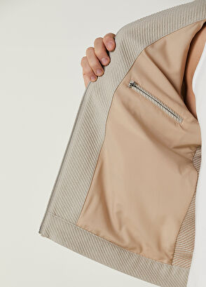 Beymen Club Bej Diyagonal Dokulu Örme Mont - 8