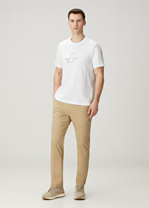 Beymen Club Relax Fit White Artwork Goose Detailed T-Shirt - 3