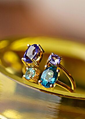 The Anoukis Deep Sea Ring Tanzanite 14 Karat Women's Gold Ring - 4