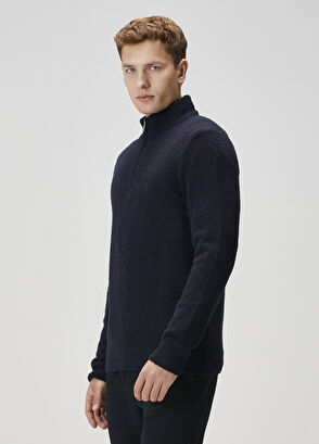 Beymen Club Navy Blue Bouclé Knitted Sweater - 4