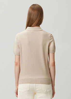 Beymen Club Beige Short Sleeve Polo Sweater - 4