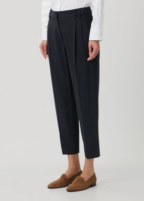 Brunello Cucinelli Dark Blue Wool Pants - 3
