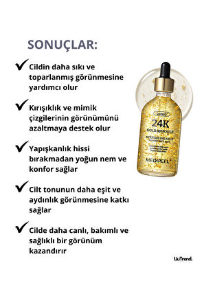 MEDIPEEL Luxury 24k Gold Ampoule 24k Altın Içeren Ampul M0010 Sıkılaştırıcı Cilt Serumu 100 ml - 4