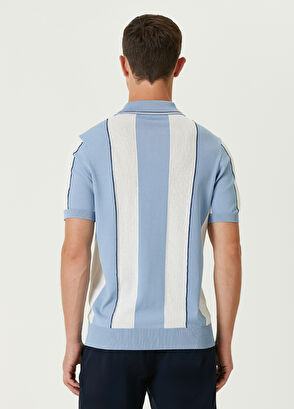 Beymen Club Blue Openwork Short Sleeve Polo Sweater - 5