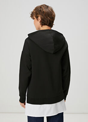 Beymen Club Siyah Kapüşonlu Gömlek Detaylı Sweatshirt - 5