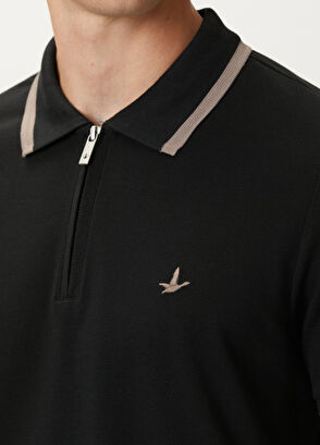 Beymen Club Mink Black Polo Zippered T-Shirt - 5