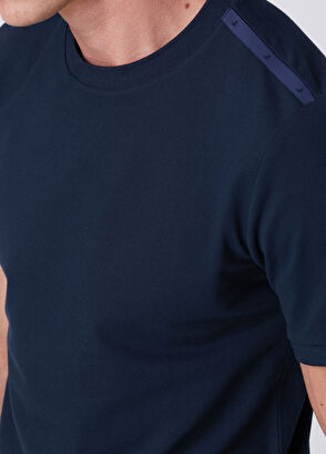 Beymen Club Basic Fit Navy Blue Goose Flex Printed T-Shirt - 7