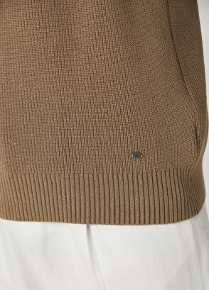 Beymen Club Camel Collar Zippered Sweater - 8