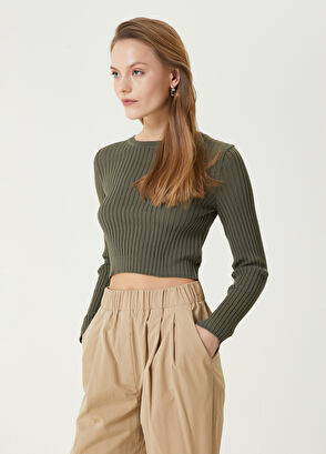 Beymen Club Khaki Openwork Detailed Sweater - 4