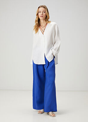 Beymen Club Off-White Linen Shirt - 4