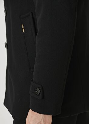 Moorer Siyah Yün Kruvaze Palto - 6