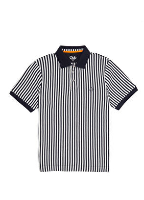 Beymen Club Navy Blue Striped Patterned Polo T-Shirt - 8