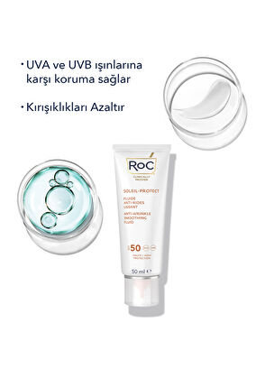 Roc Anti-Wrinkle Fluid SPF50+ Kırışıklık Karşıtı Likit Yüz Güneş Kremi 50 ml - 3