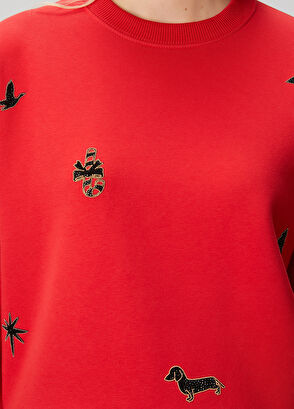 Beymen Club Agatha Red Embellished Sweatshirt - 5