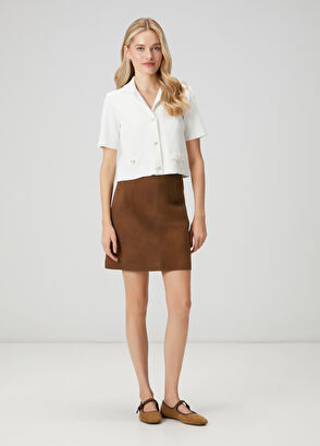 Beymen Club Kırık Beyaz Crop Triko Ceket - 3