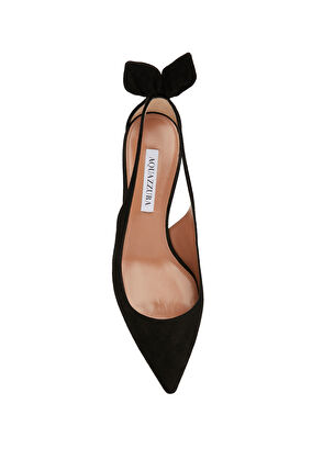 Bow Tie Siyah Deri Topuklu Ayakkabı - Görsel 6