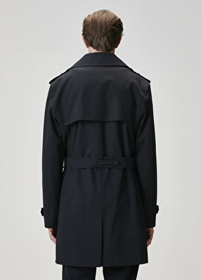 Beymen Club Navy Inner Vest Detailed Organic Cotton Overcoat - 5