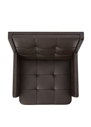 Kontra Dark Brown Leather Solid Walnut Body Coated Office Chair - 5