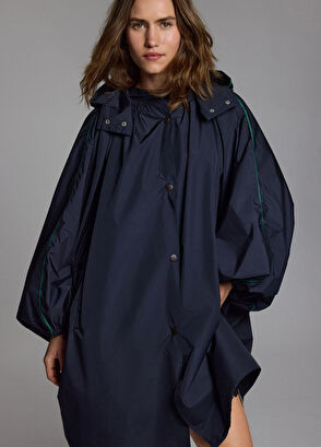 Loft Navy Kapüşonlu Kadın Yağmurluk - Görsel 8