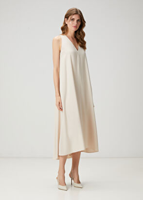 Beymen Club Beige Evaze Long Dress - 4