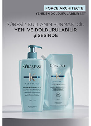 Kerastase Resistance Bain Force Architecte Repair Refill Shampoo for Damaged Hair 500 ml - 6