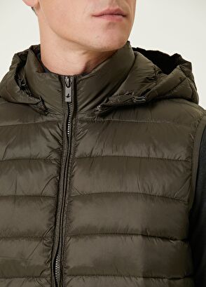 Beymen Club Khaki Hooded Quilted Vest - 6