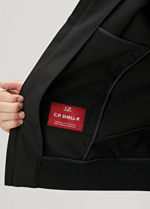 C.P. Company Black Hooded Coat - 7