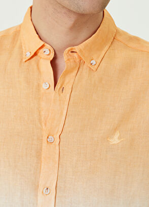 Beymen Club Comfort Fit Somon Degradeli Keten Gömlek - 5