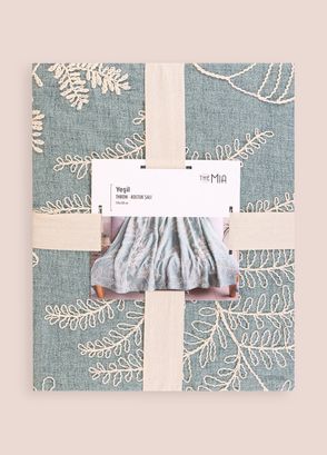 The Mia Green Cotton Tasseled Throw Sofa Shawl 170 x 130 cm - 6