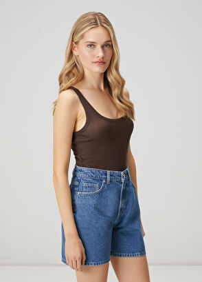 Beymen Club Kahverengi İnce Ribanalı Atlet - 4