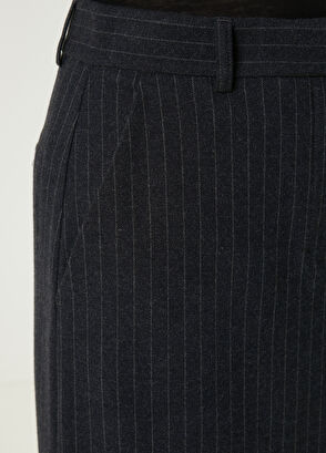 Beymen Club Antrasit Çizgili Midi Kalem Etek - 6