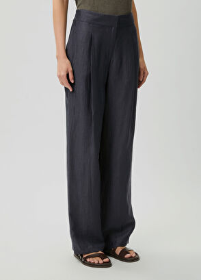 Beymen Club Lacivert Parlak Keten Pantolon - 3