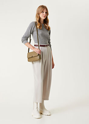 Beymen Club Haki Logo Detaylı Kadın Deri Çanta - 3