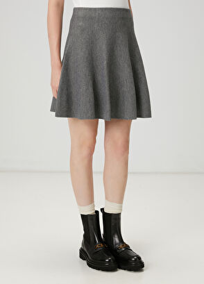 Beymen Club Gri Mini Triko Etek - 4