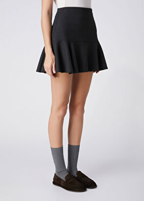 Beymen Club Anthracite Flounced Mini Skirt - 3