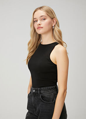 Beymen Club Black Basic Tank Top - 4