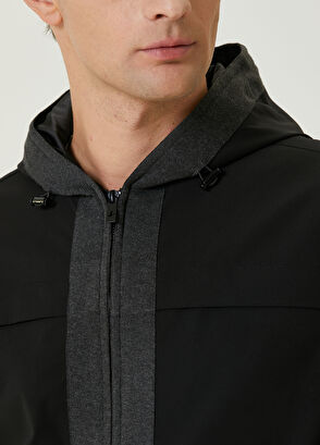 Beymen Club Black Hooded Knit Detailed Coat - 6