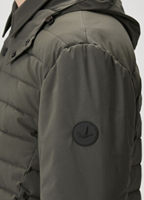 Beymen Club Haki Kapüşonlu Kapitoneli Mont - 8